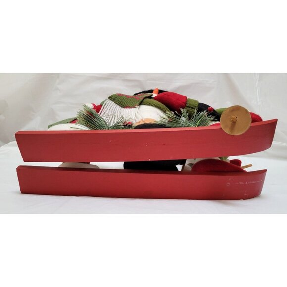 Whimsical Snowman Family Skiing Christmas Decor Approximately 14.5" Long - Picture 9 of 9